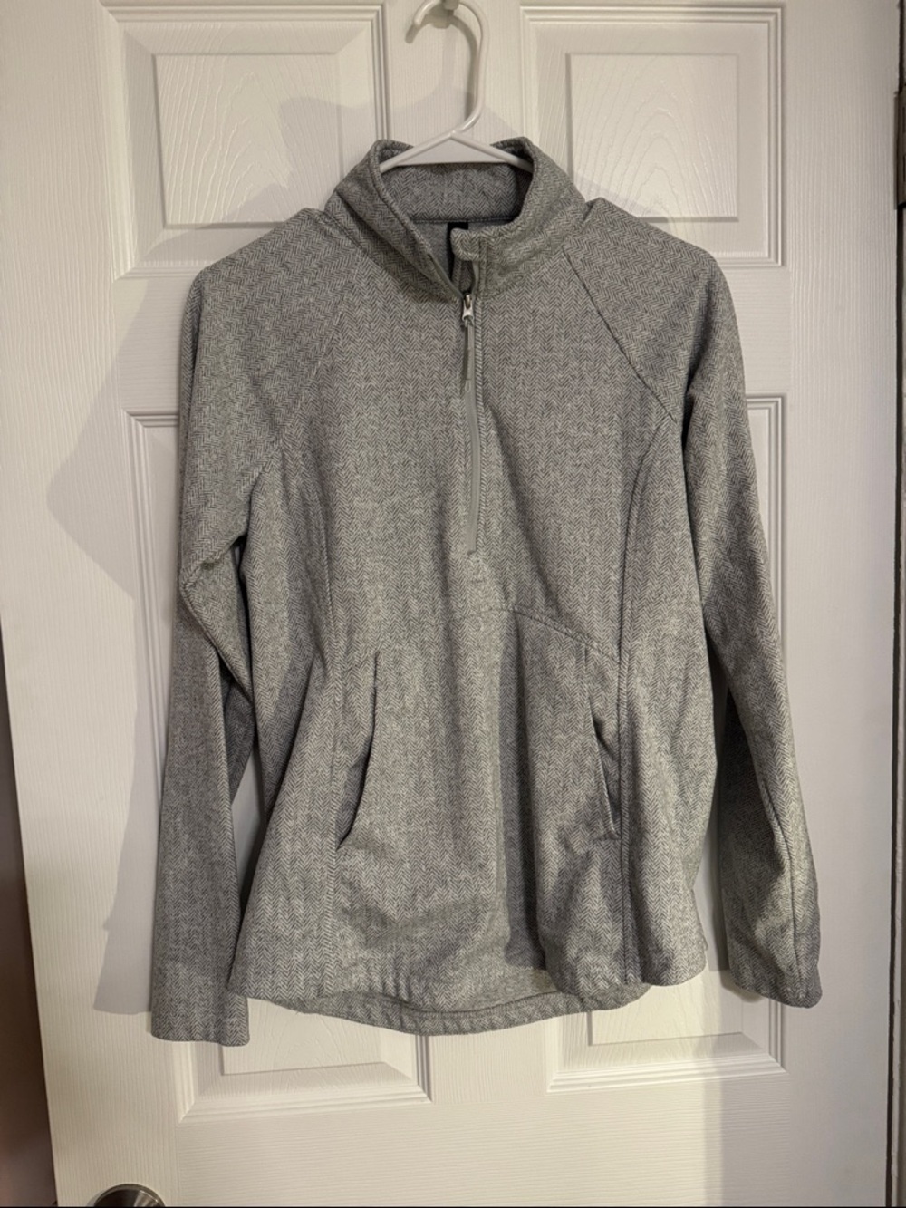 Kyodan Gray & white Quarter-Zip Pullover Sweater